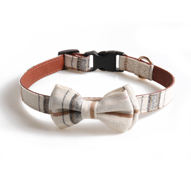 PU Dog Collar British Bow Tie Adjustable S M L Sizes 6