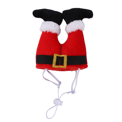 Christmas Clown Dog Hat Polyester Festive Costume Accessory