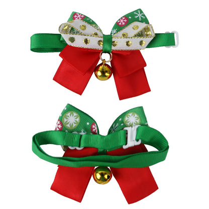 Polyester Dog Collar Christmas Bow Lightweight Festive
