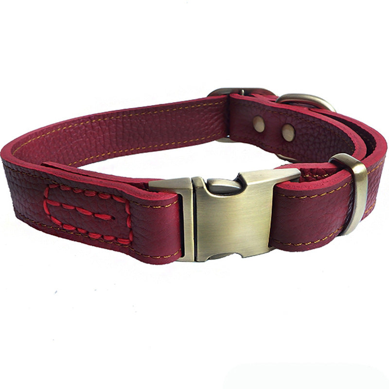 Leather Dog Collar Adjustable Buckle Durable Quality 2