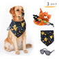Polyester Dog Halloween Costume Set Witch Hat Bandana Glasses 3 Pack