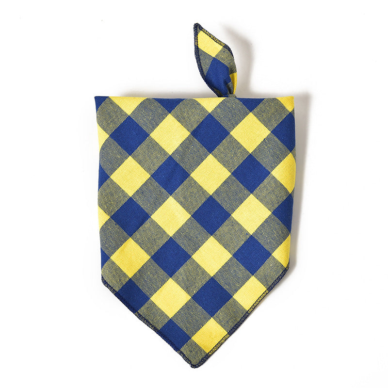 Plaid Cotton Dog Bandana Adjustable Triangle Scarf 4