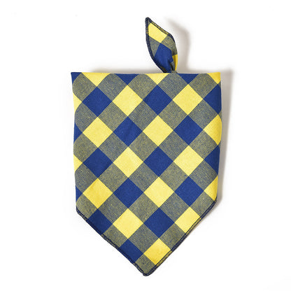 Plaid Cotton Dog Bandana Adjustable Triangle Scarf 4