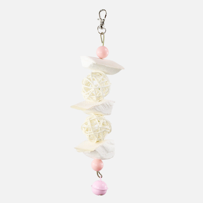 Cuttlebone and Vine Ball Parrot Chew Toy with Bells Small Medium Large 3