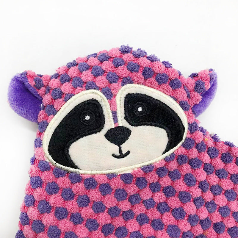 Plush Dog Toy Squeaky Animal Shape Raccoon Elephant Monkey 5