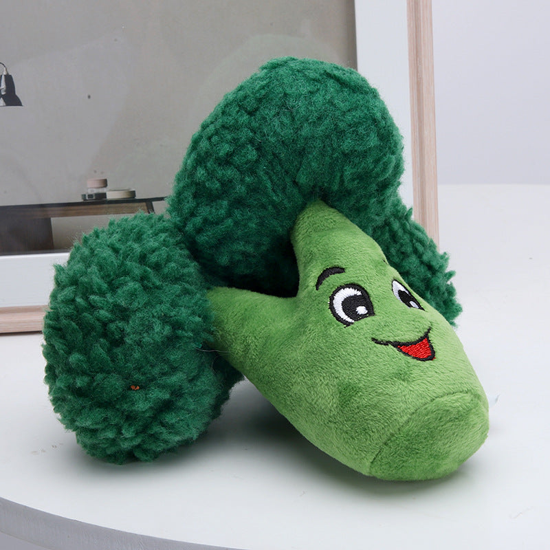 Plush Dog Toy Broccoli Soft Squeaky Chew Toy 2