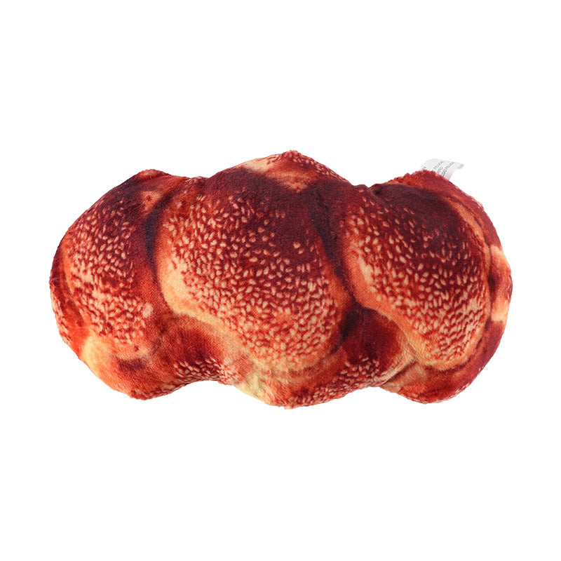Soft Velvet Plush Dog Chew Toy Baguette and Bread Shapes 3
