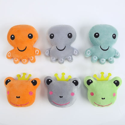 Cartoon Plush Dog Toy Octopus and Frog Soft Squeaky 2