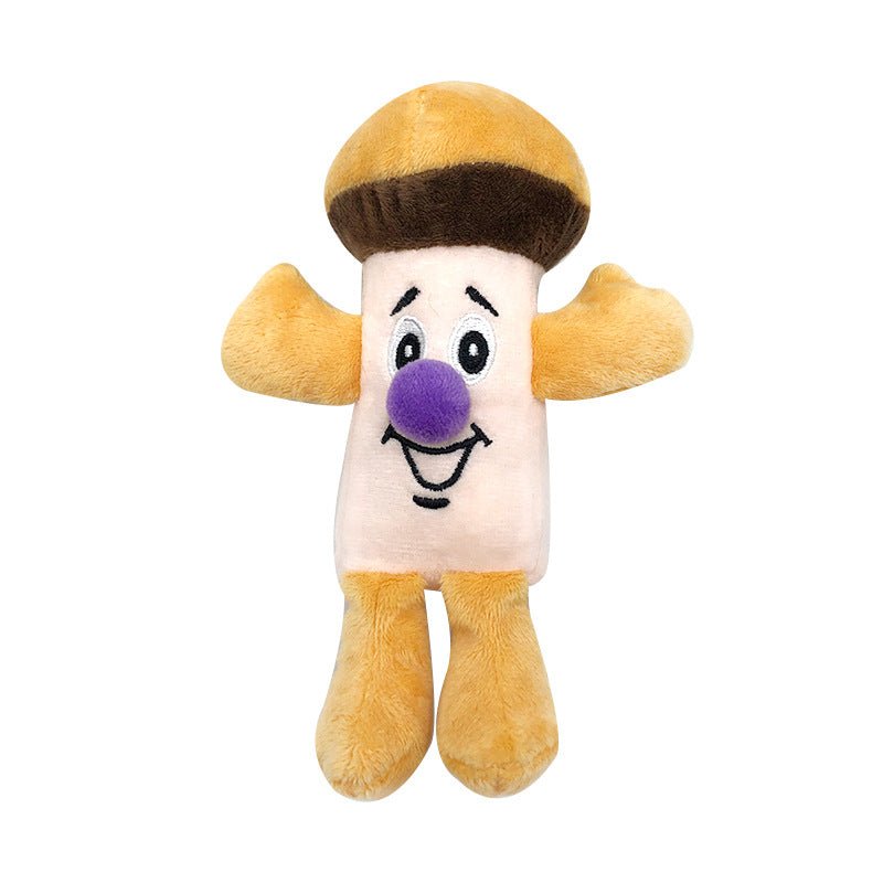 Mushroom Plush Dog Toy Soft Squeaky Interactive 5
