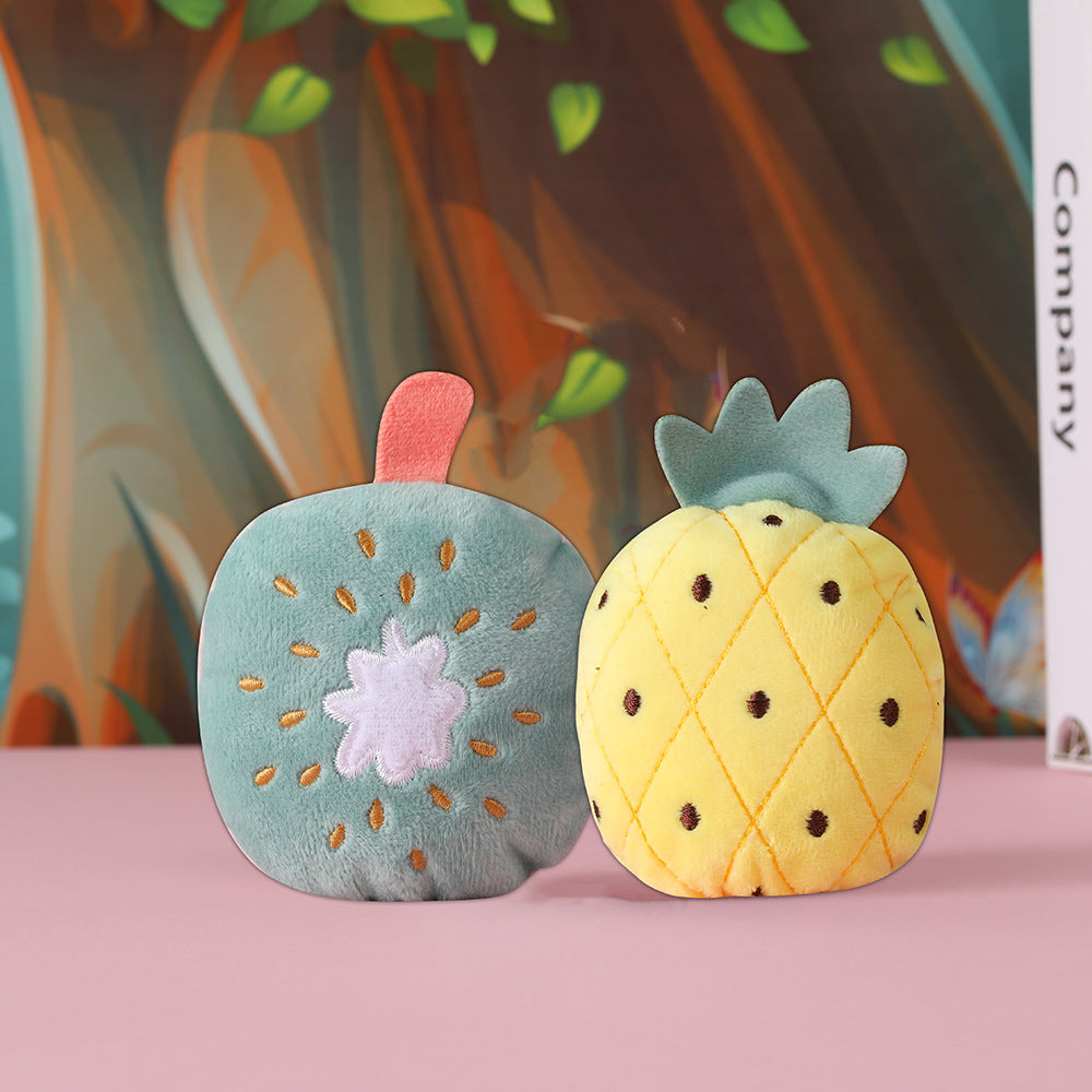 Plush Dog Toy Imitation Fruit Soft Durable 12x9cm 3