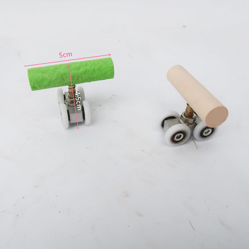 Wooden Parrot Toy Rollerskate Educational Bird Cage Accessory 2
