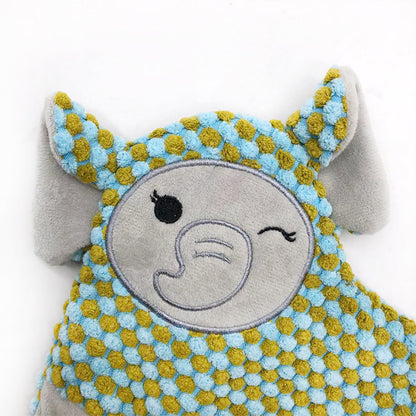 Plush Dog Toy Squeaky Animal Shape Raccoon Elephant Monkey 7