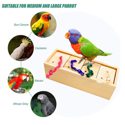 Wooden Parrot Foraging Toy Assembled Set 3 Pack 2
