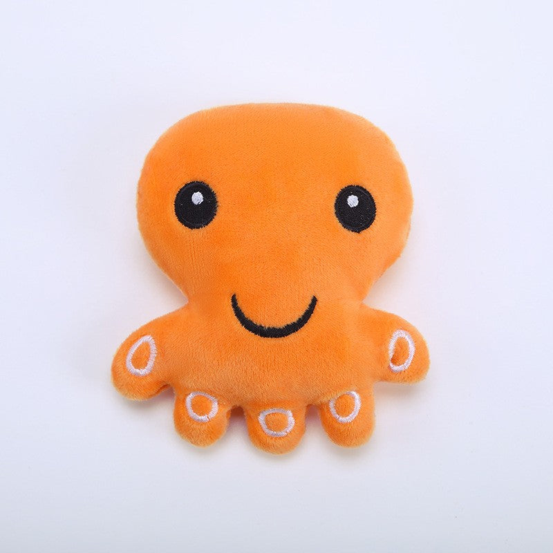 Cartoon Plush Dog Toy Octopus and Frog Soft Squeaky 6