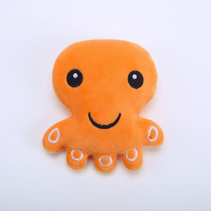 Cartoon Plush Dog Toy Octopus and Frog Soft Squeaky 6