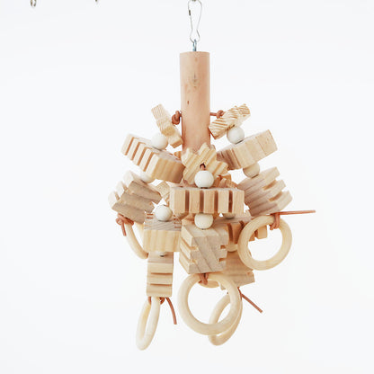 Wooden Parrot Chew Toy Molar Hanging Bird Cage Accessory 4