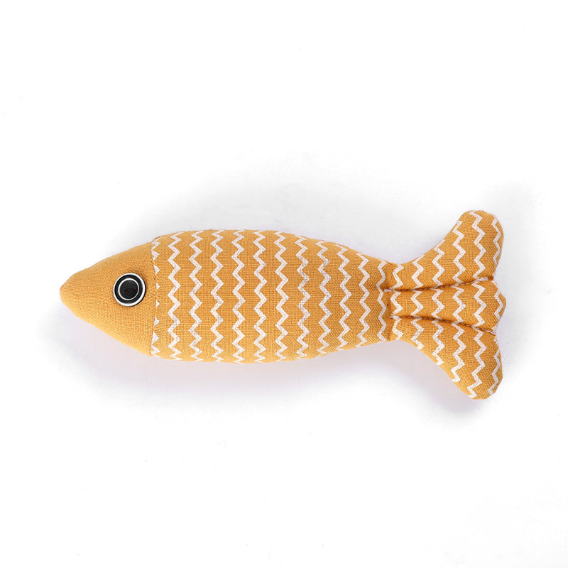 Fish Plush Dog Toy Burlap Material Soft Chew Toy 3