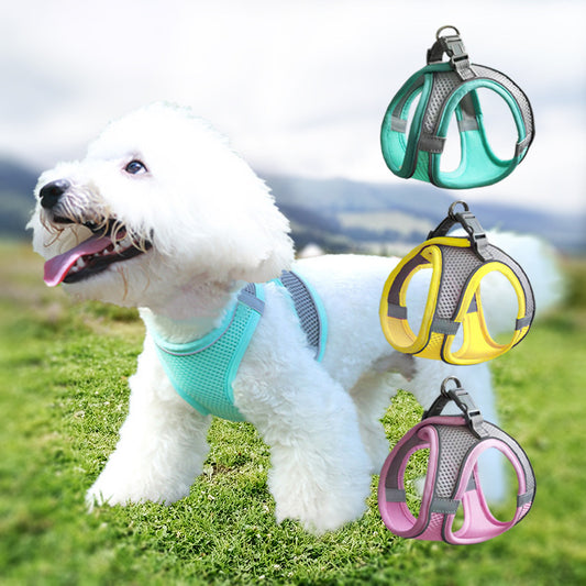 Reflective Dog Harness Vest Polyester Adjustable Sizes XS to XL