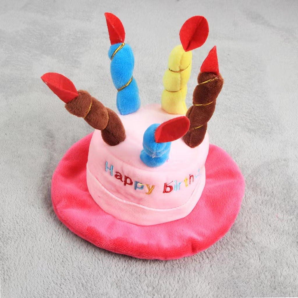 Plush Dog Birthday Hat Toy with Soft Fabric Design 2