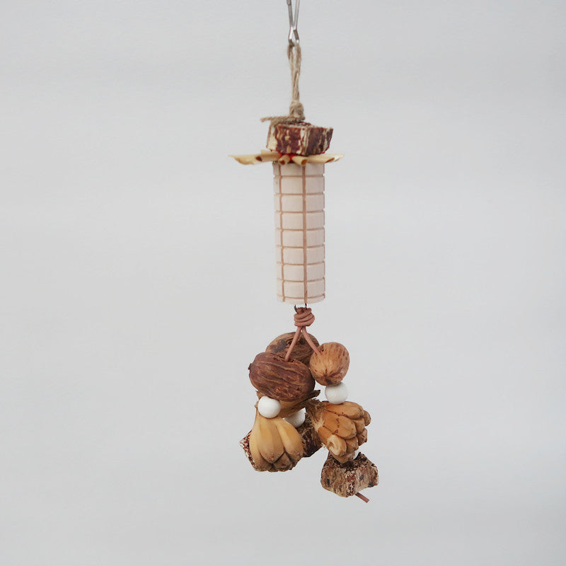Wooden Parrot Chew Toy Hanging Natural Bird Cage Accessory 2