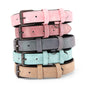 Reflective Artificial Leather Dog Collar Adjustable Sizes