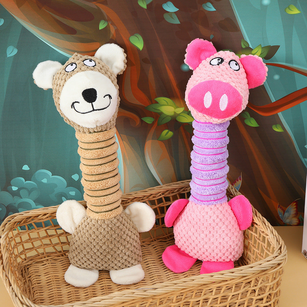 Animal Plush Dog Toy Soft Squeaky Interactive 33x16cm 2