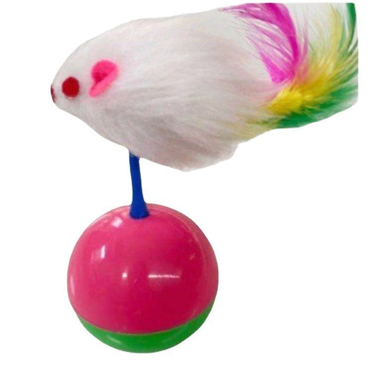 Plush Cat Toy Tumbler Mouse Teasing Ball 12x5cm 4