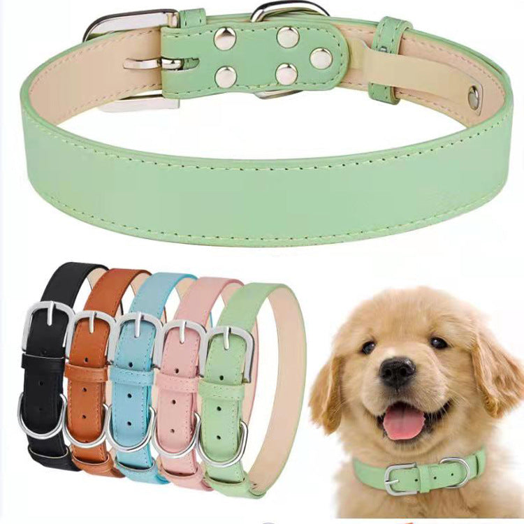 Adjustable PU Microfiber Dog Collar for Medium and Large Dogs