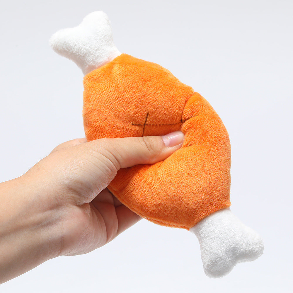 Drumstick Plush Dog Toy Squeaky Soft Material 21x8cm 3