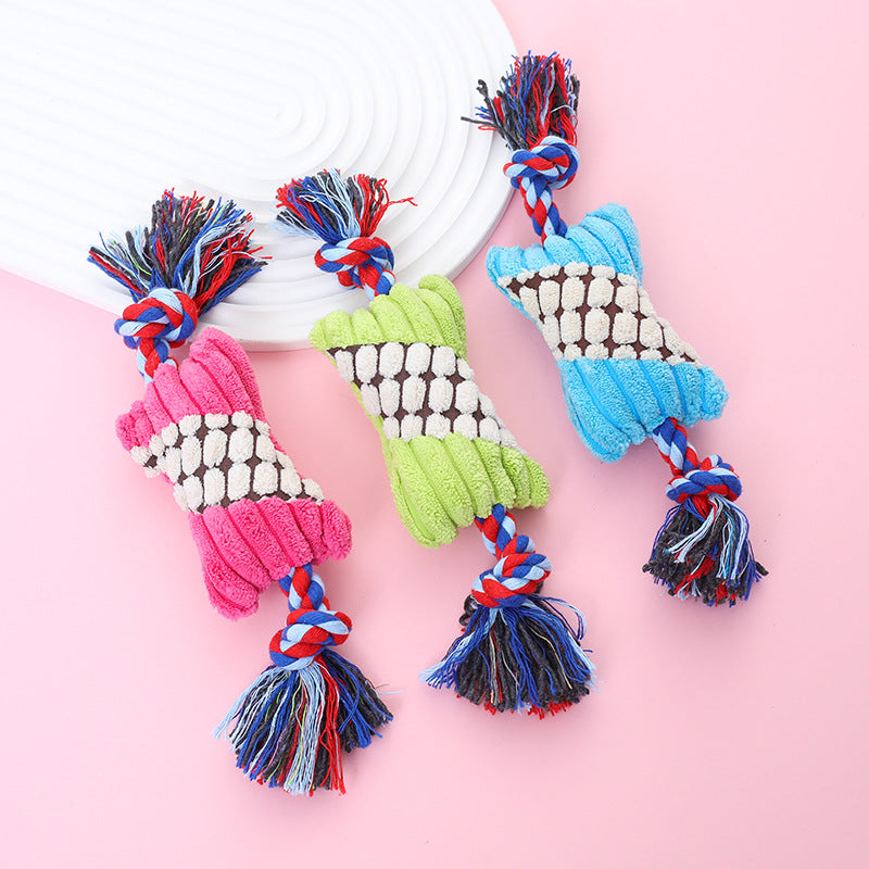 Plush Dog Rope Toy Candy Shape Durable Chew Toy