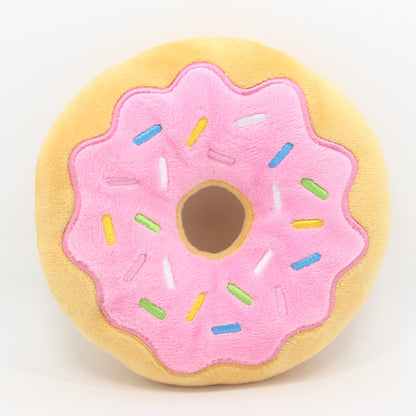 Plush Donut Dog Toy Soft Sound Squeaky 15cm 5