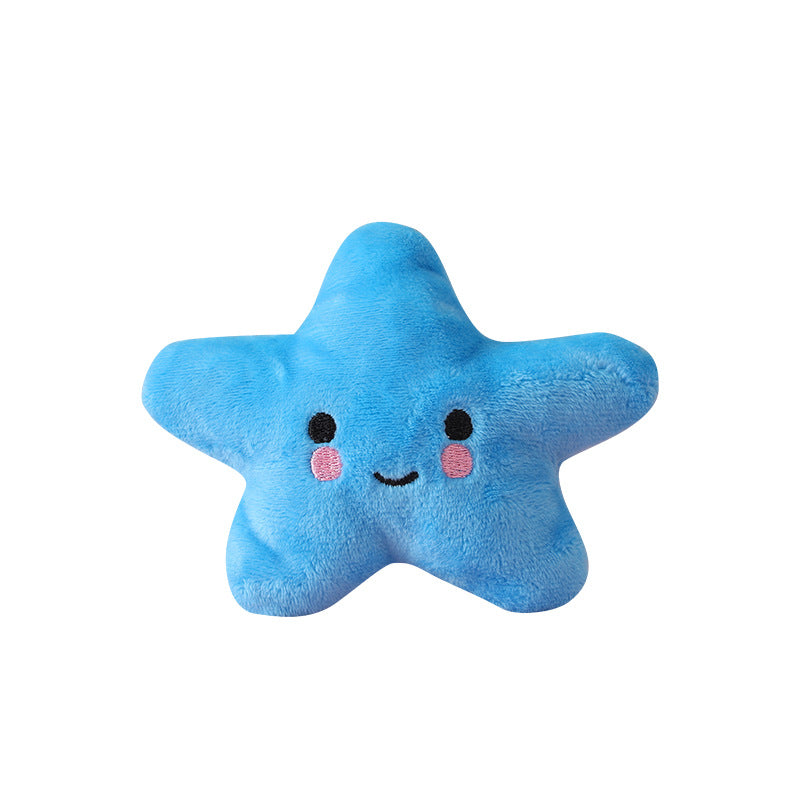 Five-Pointed Star Plush Dog Chew Toy with Squeaker 13x10cm 5