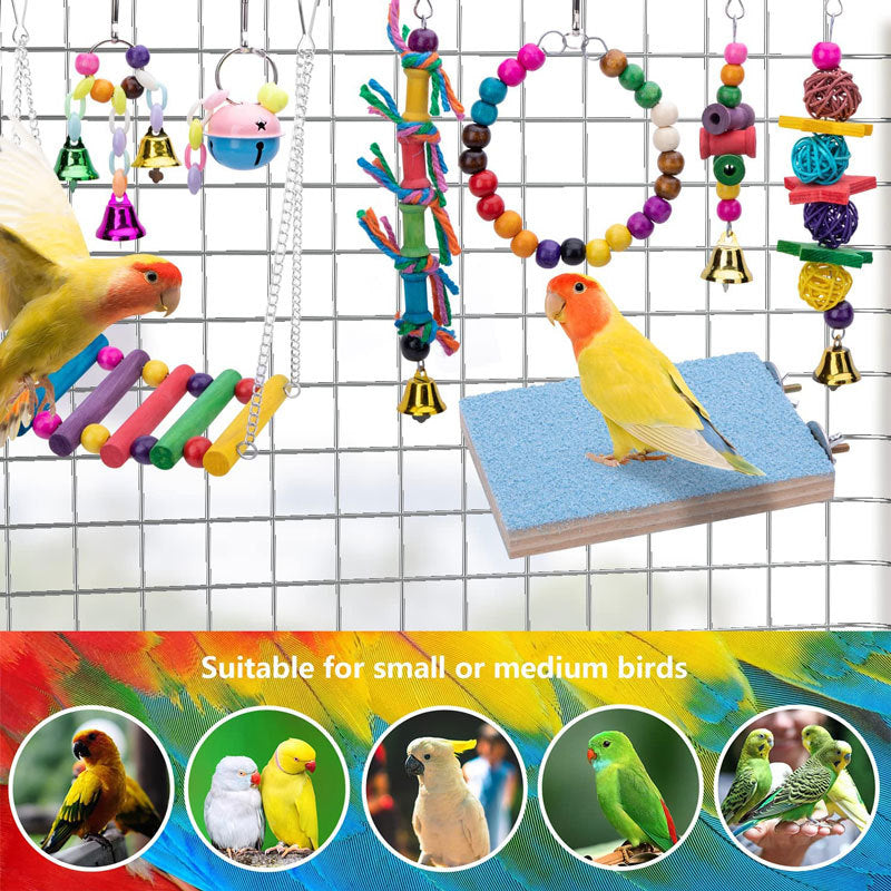 Wooden Parrot Swing Stick Vine Ball Chew Toy 8 Pack 2