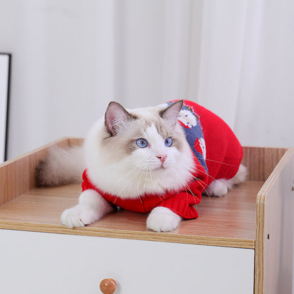 Acrylic Christmas Cat Sweater Festive Holiday Knit for Cats 2