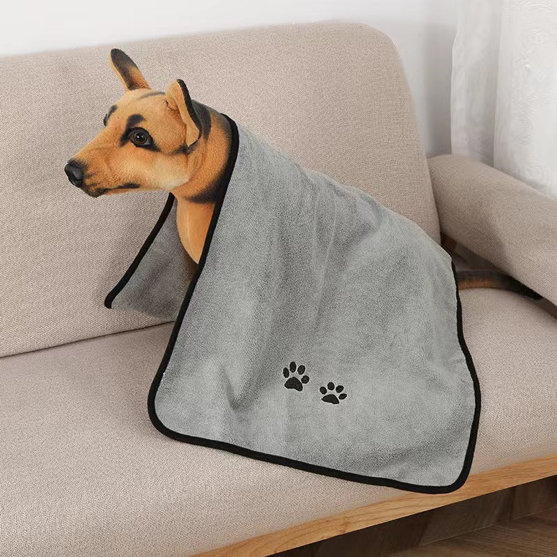 Quick Drying Microfiber Dog Bathrobe Absorbent Size 70x140cm 4