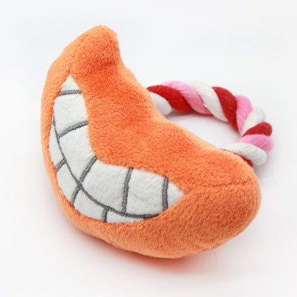 Plush Teeth Dog Toy with Cotton Rope for Chewing and Tugging 6