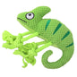 Plush Lizard Dog Toy with Rope Knots Durable Squeaky Soft 2