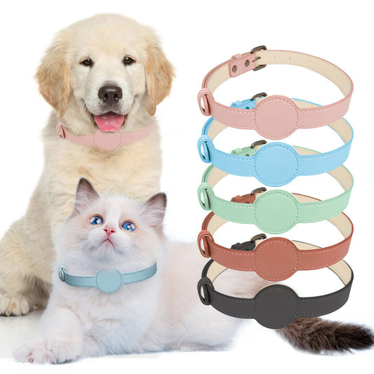 PU Microfiber AirTag Dog Collar Adjustable Sizes XS to M