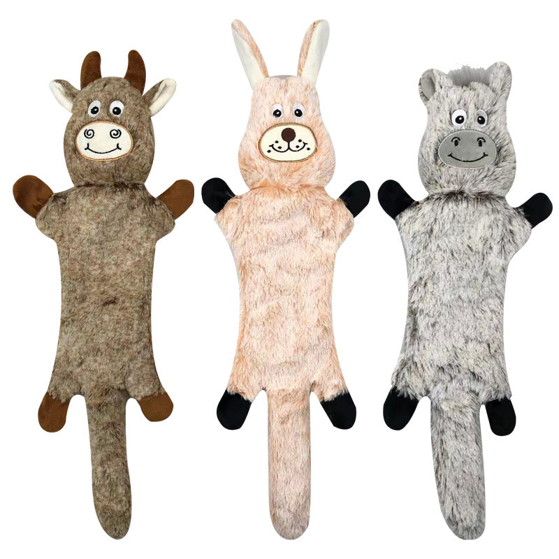 Plush Dog Toy Rabbit Cow Donkey Soft Squeaky 45x18cm