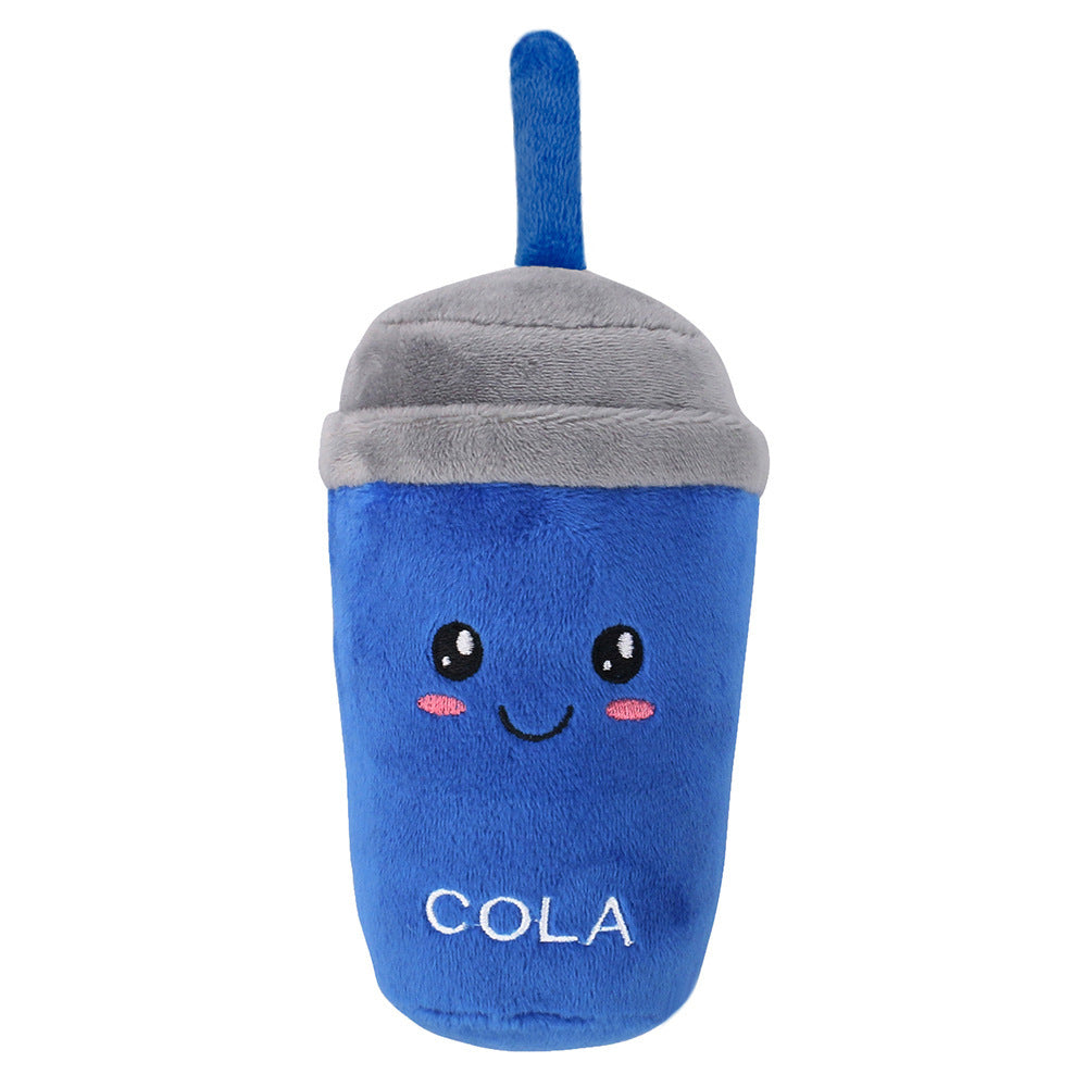 Plush Dog Toy Cola Bubble Tea Soft Squeaky Fun 4