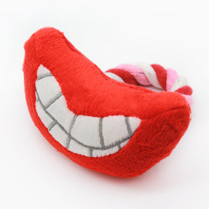 Plush Teeth Dog Toy with Cotton Rope for Chewing and Tugging 5
