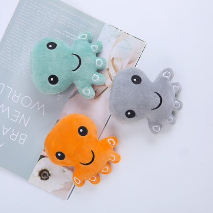 Cartoon Plush Dog Toy Octopus and Frog Soft Squeaky