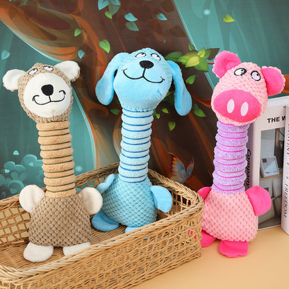 Animal Plush Dog Toy Soft Squeaky Interactive 33x16cm