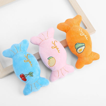Cartoon Candy Shaped Plush Dog Toy Soft Interactive 2