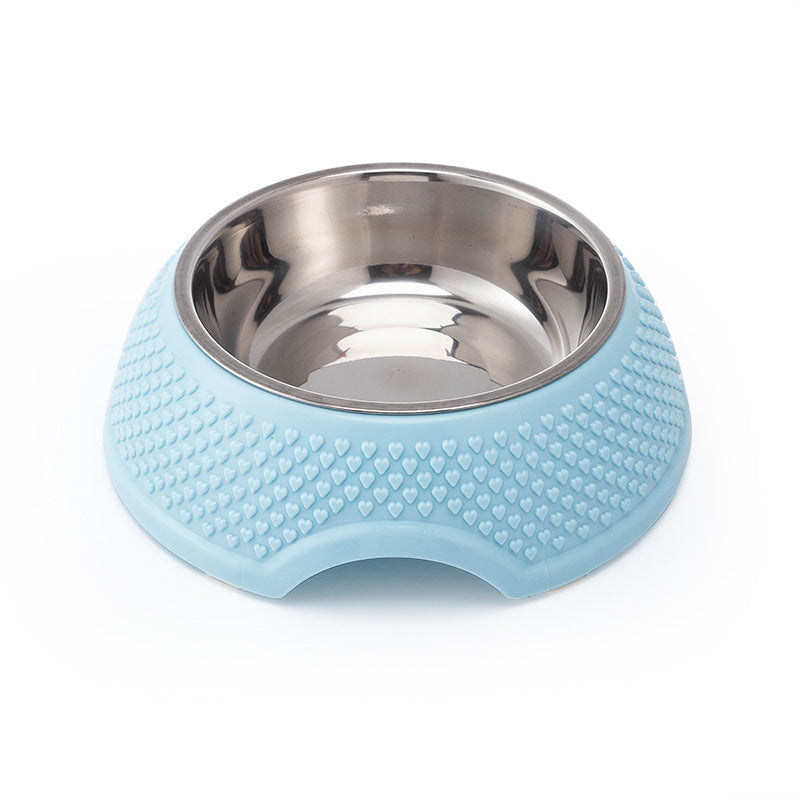 Stainless Steel Dog Bowl with PP Heart Pattern Non Slip 3