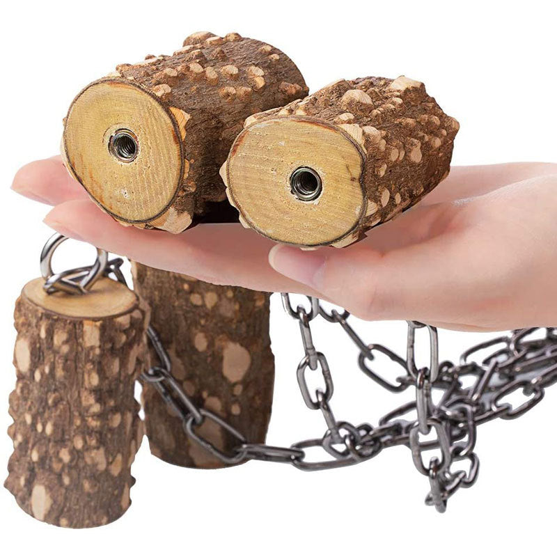 Wooden Parrot Swing Chain Hanging Cage Toy 40x25x60cm 5