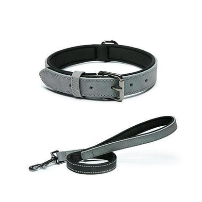 Reflective Artificial Leather Dog Collar Adjustable Sizes 14