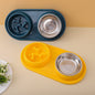 Slow Feeder Dog Bowl Food and Water PP Stainless Steel 39x20x4.5cm 3