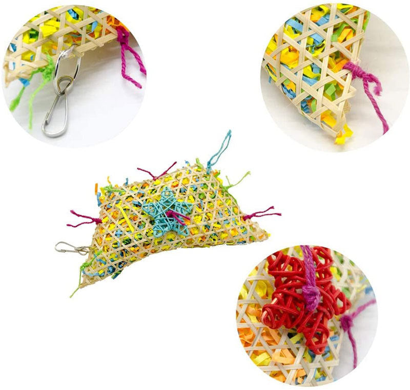 Paper Parrot Chew Toy Hanging Bird Enrichment Cage Accessory 3