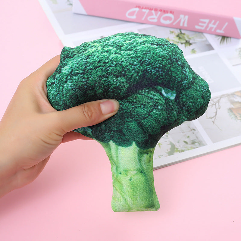 Plush Dog Squeaky Toy Broccoli Shape Soft Interactive 2